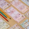 Cute sticky note set with card combination, cartoon color tear-off notepad, student creative ins irregular-shaped stickers Specification image